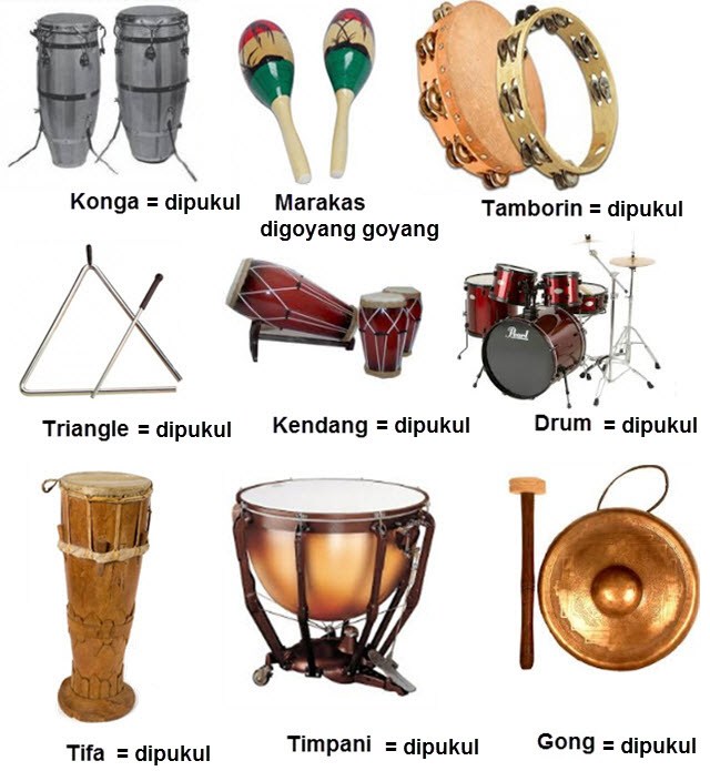 sebutkan 3 contoh alat musik ritmis